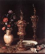 PEETERS, Clara Still-Life with Flowers and Goblets a oil painting on canvas